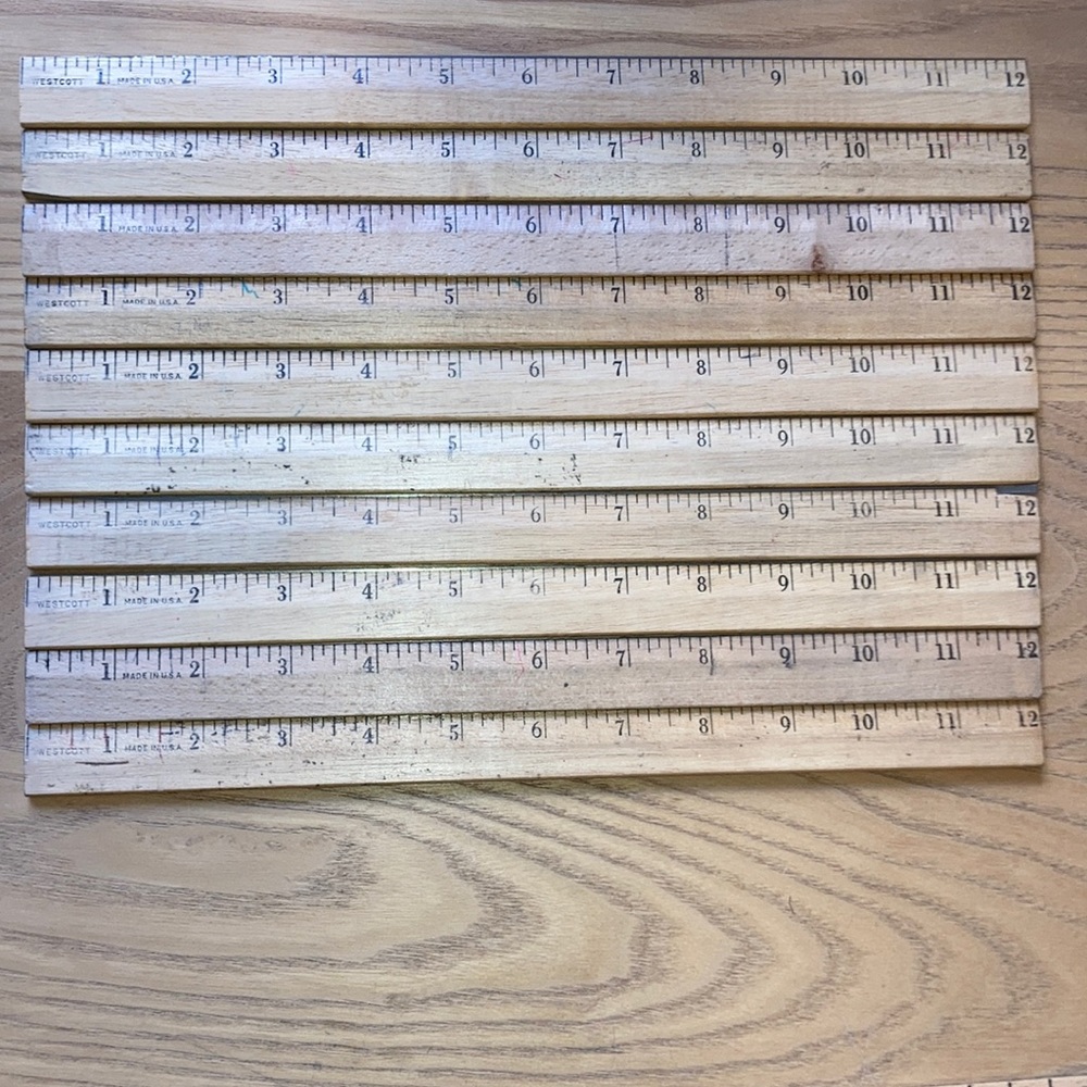 📏 (10) 1960s Wooden School Ruler “WESTCOTT” Brand Made in USA 📐